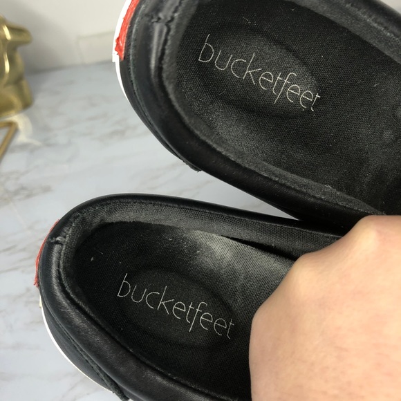 Bucket Feet Black Slip On LOVE Shoes Sneakers - Picture 4 of 6